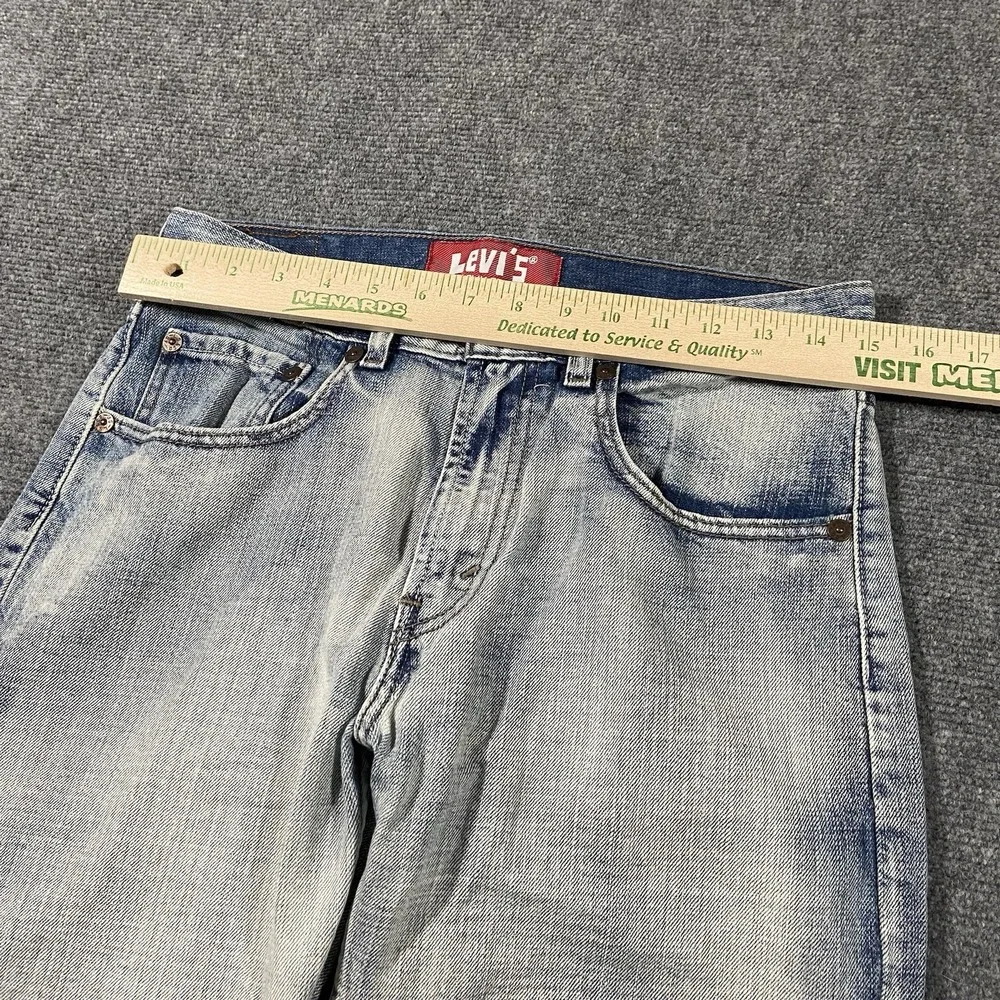 Levis 514 Jeans Youth Boys 18 Straight Fit Faded Light Wash Denim Distressed Y2K